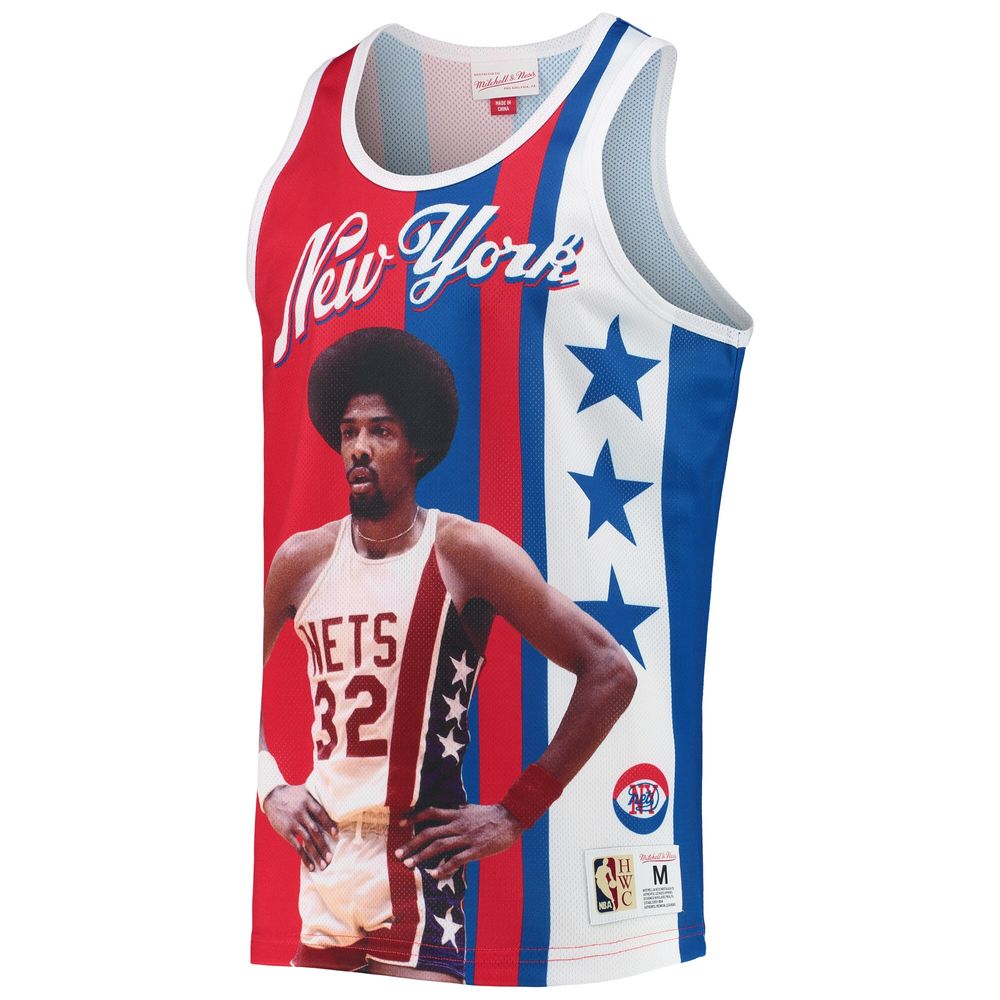 Men's Mitchell & Ness Julius Erving Blue/Red New York Nets Sublimated Player Tank Top