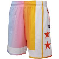 Men's Mitchell & Ness x Uninterrupted White/Yellow New York Nets Hardwood Classics Swingman Shorts