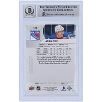 Adam Fox New York Rangers Autographié 2021-22 Upper Deck Série 1 #120 Beckett Fanatics Witnessed Authenticated 10 Card