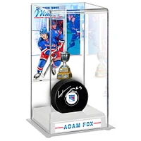 Adam Fox New York Rangers Autographed 2021 Norris Trophy Winner Autographed Puck with Deluxe Tall Hockey Puck Case