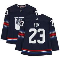 Maillot authentique adidas alternatif bleu marine 2023-24 autographié par Adam Fox des New York Rangers