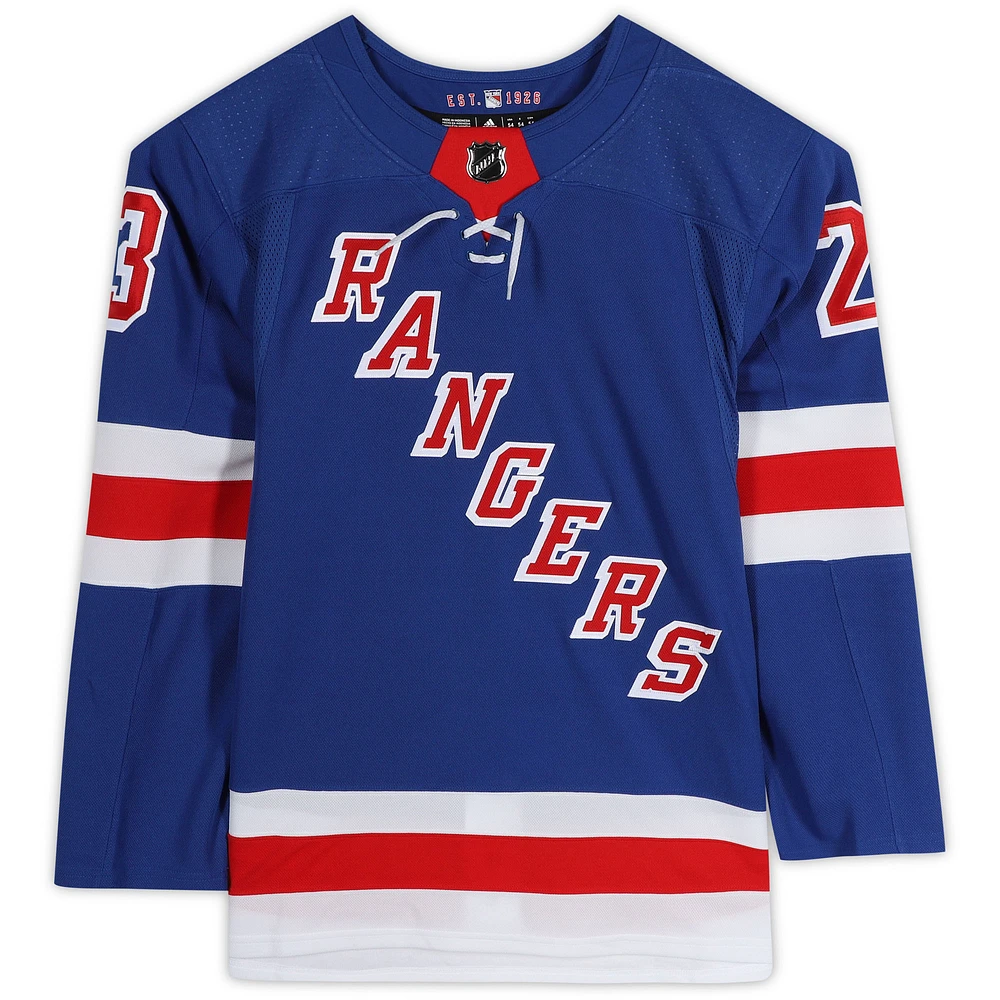 Adam Fox New York Rangers Maillot Authentique Adidas Bleu Autographié