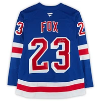 Adam Fox New York Rangers Autographed Blue Fanatics Premium Jersey