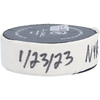Adam Fox New York Rangers Autographed Game-Used Goal Puck from January 23, 2023 vs. Florida Panthers