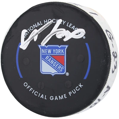 Adam Fox New York Rangers Autographed Game-Used Goal Puck from January 23, 2023 vs. Florida Panthers