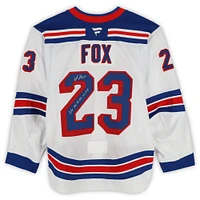 Adam Fox New York Rangers Autographed Game-Used #23 White Jersey vs. Pittsburgh Penguins on October 9, 2024 with "GU 10-9-24 vs. PIT" Inscription