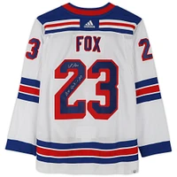 Adam Fox New York Rangers Autographed White adidas Authentic Jersey with "No Quit in NY" Inscription