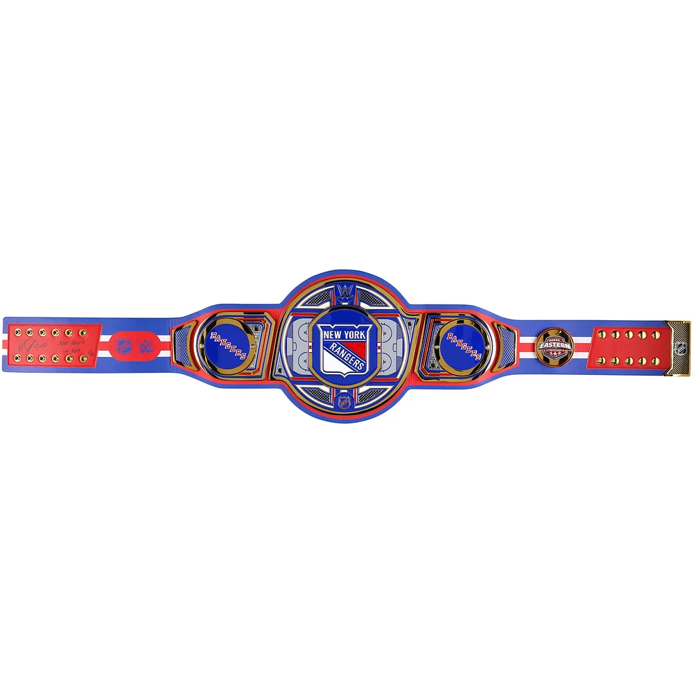 Adam Fox New York Rangers Autographed WWE Legacy Title Belt with "No Quit in NY" Inscription - Limited Edition #1/5