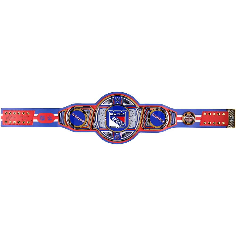 Adam Fox New York Rangers Autographed WWE Legacy Title Belt with "No Quit in NY" Inscription - Limited Edition #1/5