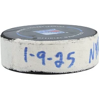Adam Fox New York Rangers Game-Used Goal Puck vs. New Jersey Devils on January 9, 2025