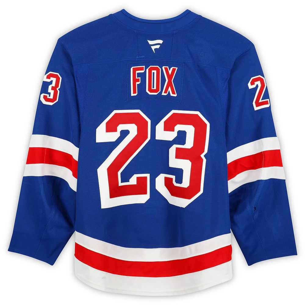 Adam Fox New York Rangers Game-Used #23 Blue Set 2 Jersey from the 2024-25 NHL Season