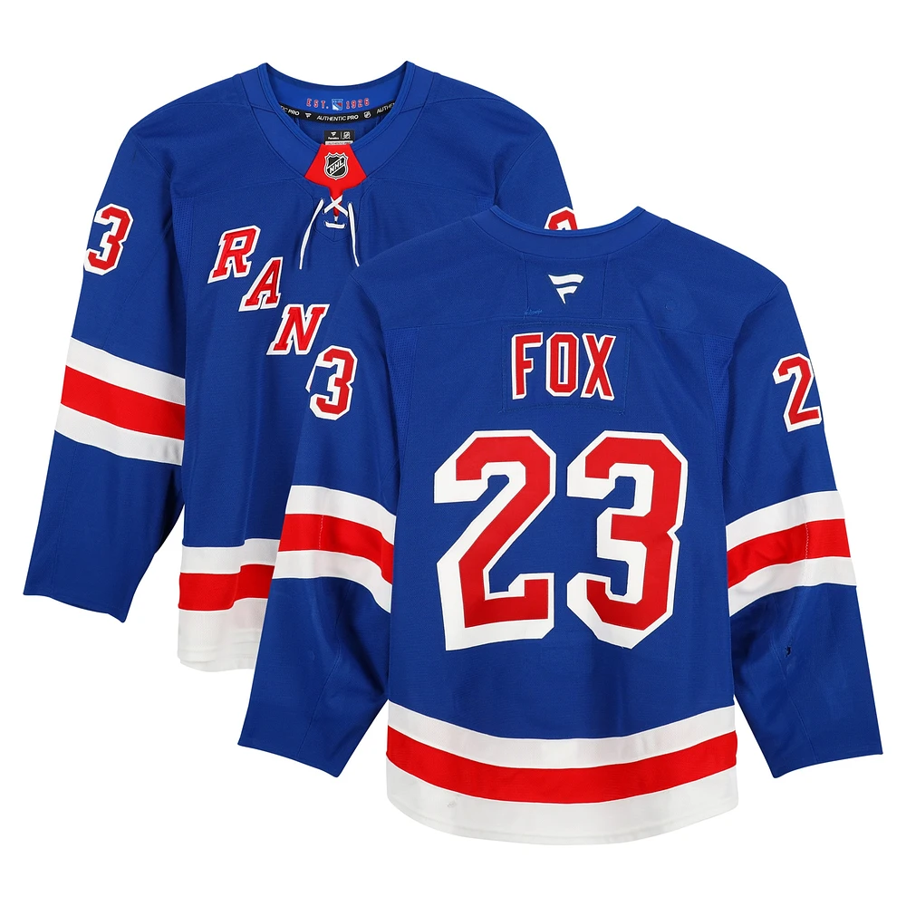 Adam Fox New York Rangers Game-Used #23 Blue Set 2 Jersey from the 2024-25 NHL Season