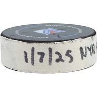 Rondelle de but utilisée par Alexis Lafreniere des Rangers de New York contre les Stars de Dallas le 7 janvier 2025 - Premier de deux buts marqués