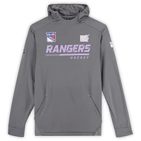 Sweat à capuche gris « Hockey Fights Cancer » porté par Alexis Lafreniere des Rangers de New York lors de la saison 2021-22 de la LNH