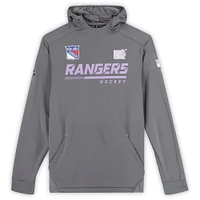 Sweat à capuche gris « Hockey Fights Cancer » porté par Alexis Lafreniere des Rangers de New York lors de la saison 2021-22 de la LNH