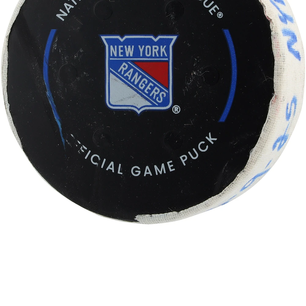 Artemi Panarin New York Rangers Game-Used Goal Puck vs. Columbus Blue Jackets on March 9, 2025