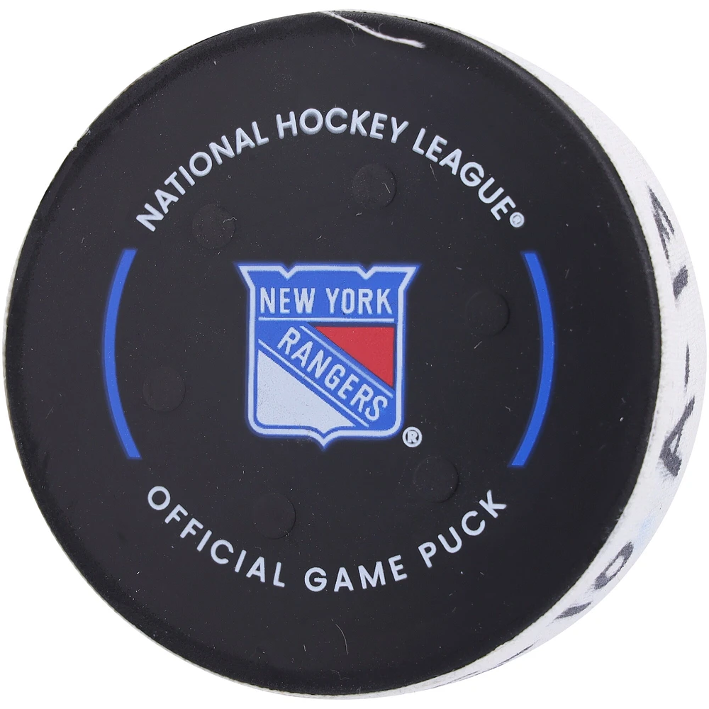 Artemi Panarin New York Rangers Game-Used Goal Puck vs. Ottawa Senators on November 1, 2024