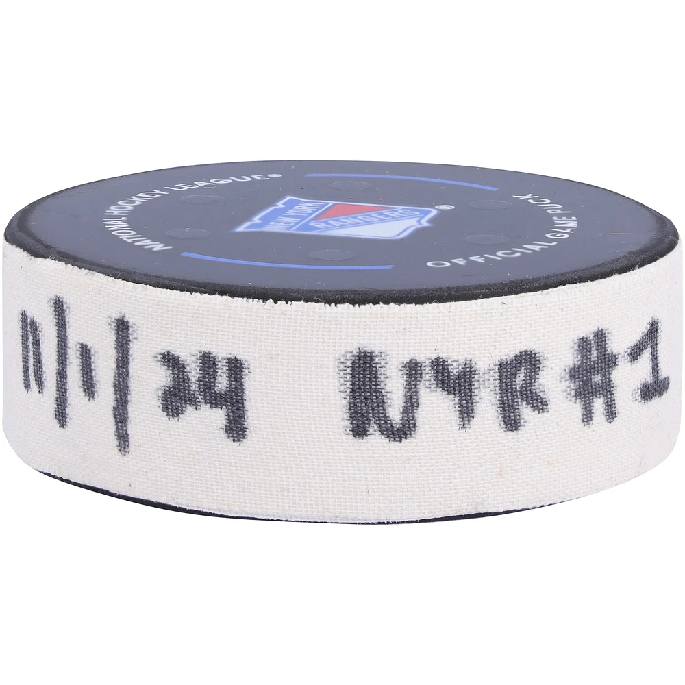 Artemi Panarin New York Rangers Game-Used Goal Puck vs. Ottawa Senators on November 1, 2024