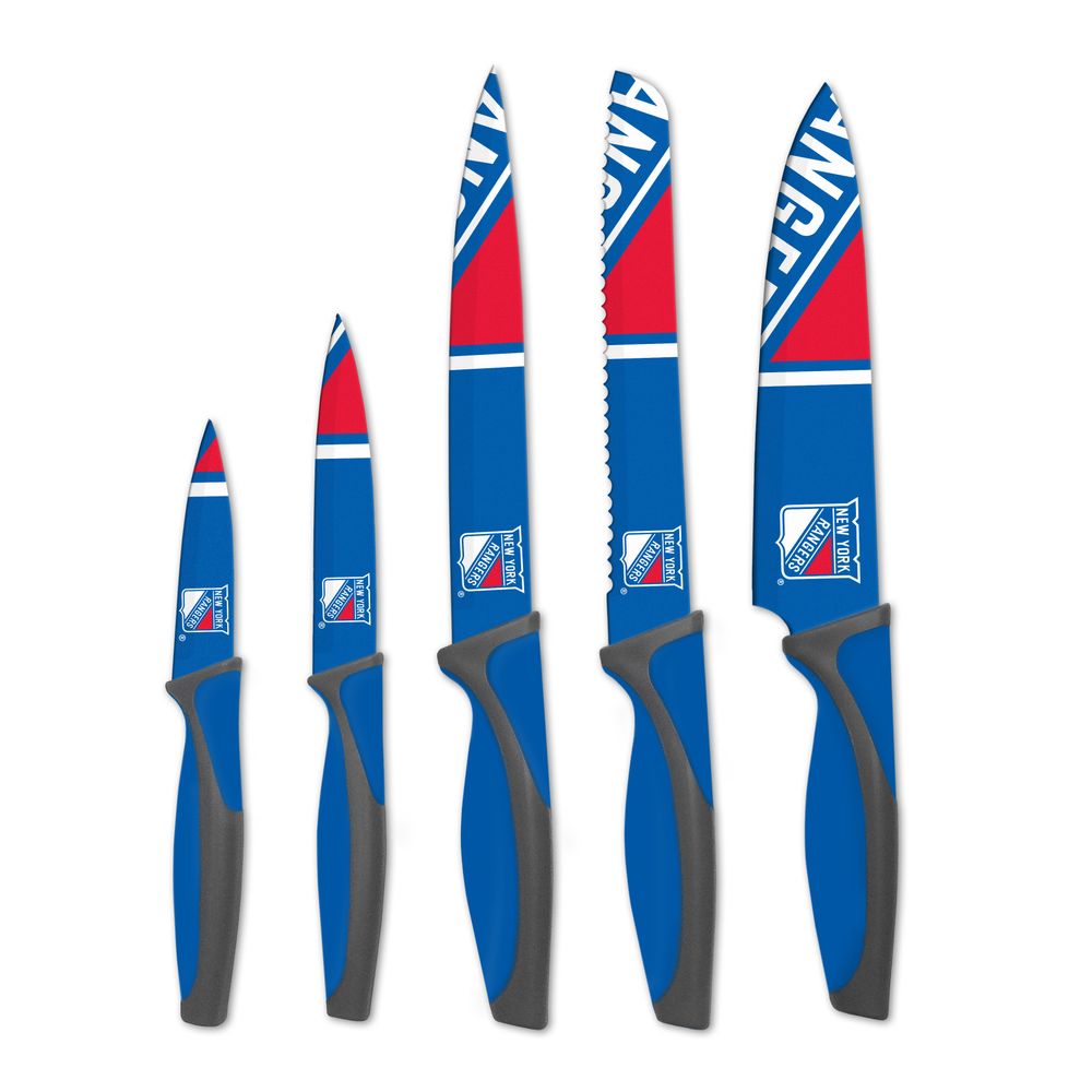 Blue New York Rangers 5-Piece Kitchen Knife Set