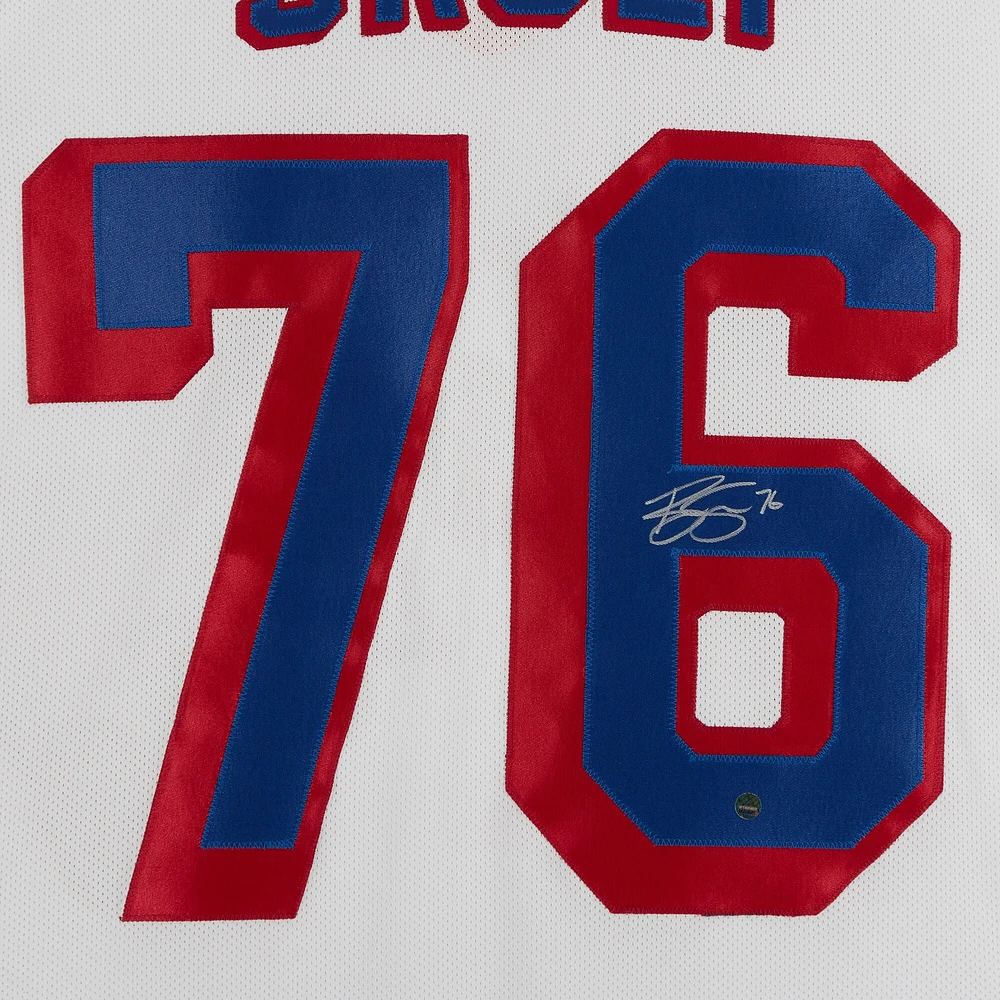 Maillot Reebok Premier blanc dédicacé par Brady Skjei des Rangers de New York