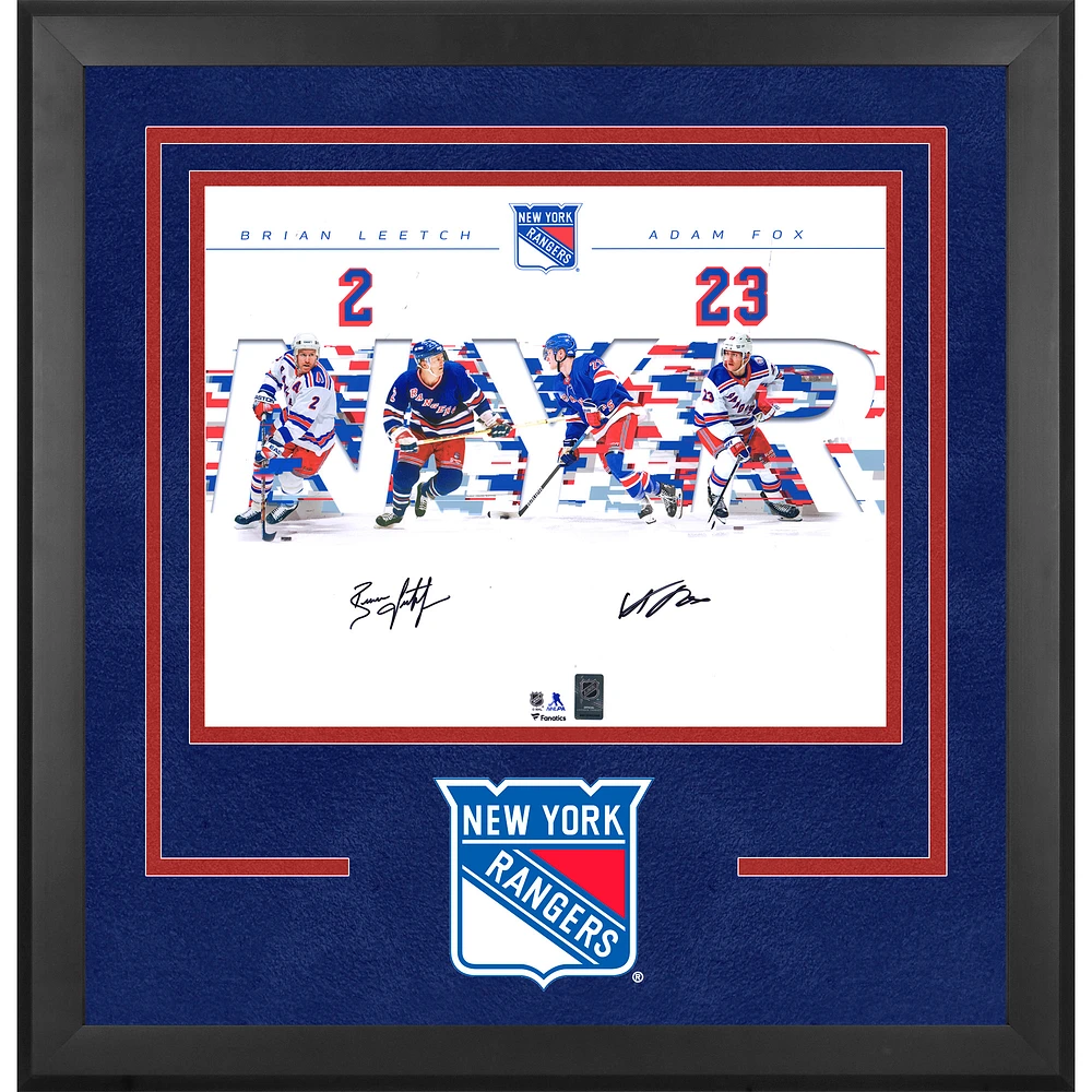 Brian Leetch & Adam Fox New York Rangers Autographed Deluxe Framed 16" x 20" Dual Photograph