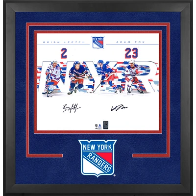 Brian Leetch & Adam Fox New York Rangers Autographed Deluxe Framed 16" x 20" Dual Photograph