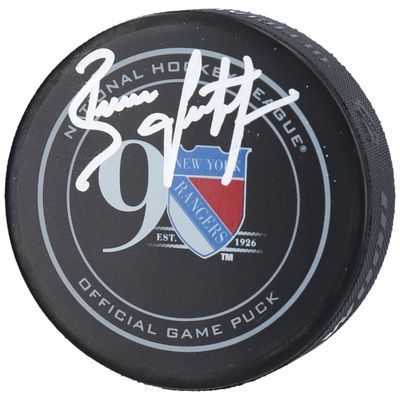 Brian Leetch New York Rangers Autographed 90th Anniversary Season Official Game Puck