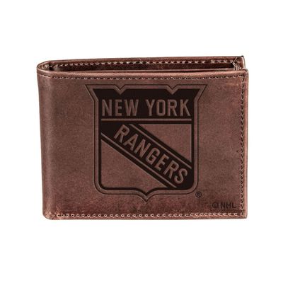 Brown New York Rangers Bifold Leather Wallet