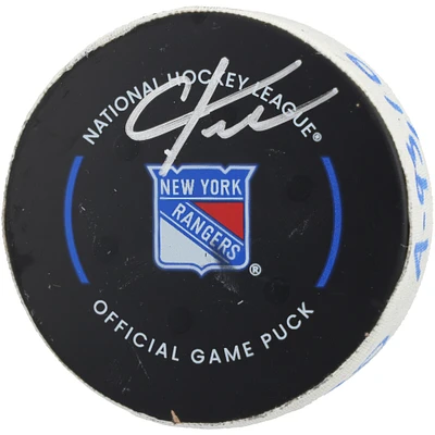 Rondelle de but autographiée par Chris Kreider des Rangers de New York lors du match du 2 décembre 2024 contre les Devils du New Jersey