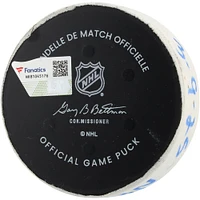 Rondelle de but utilisée par Chris Kreider des Rangers de New York contre les Blue Jackets de Columbus, le 9 mars 2025