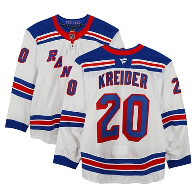 Chris Kreider New York Rangers Game-Used #20 White Set 2 Jersey from the 2024-25 NHL Season