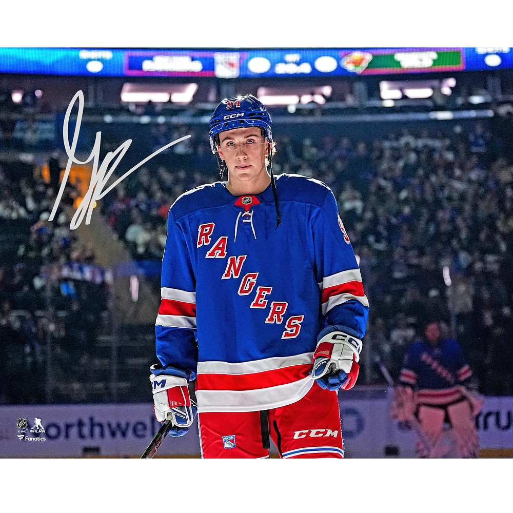 Gabe Perreault New York Rangers Autographed 16" x 20" NHL Debut Photograph