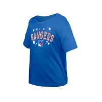 T-shirt à paillettes bleu New York Rangers pour fille Era Youth