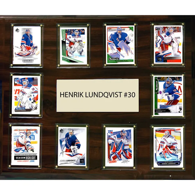 Henrik Lundqvist New York Rangers Deluxe Framed Autographed 16 x 20 Blue Jersey in Net Photograph