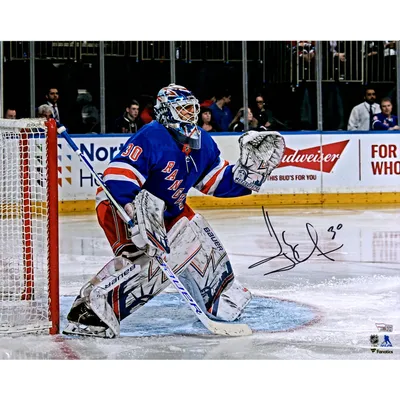 Henrik Lundqvist New York Rangers Fanatics Authentic Autographed 16" x 20" Blue Jersey in Net Photograph