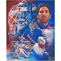 Photo dédicacée de 16" x 20" de Henrik Lundqvist des Rangers de New York - Créée et signée par l'artiste Brian Konnick - Édition limitée à 130 exemplaires