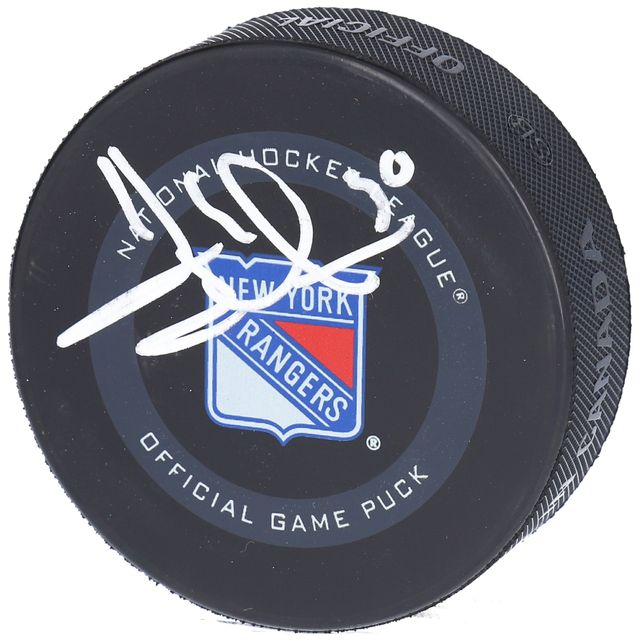 Rondelle de jeu officielle Henrik Lundqvist New York Rangers autographiée modèle 2019