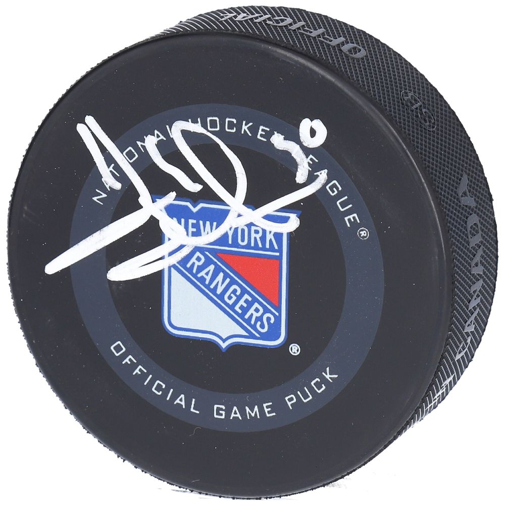 Henrik Lundqvist New York Rangers Autographed 2019 Model Official Game Puck