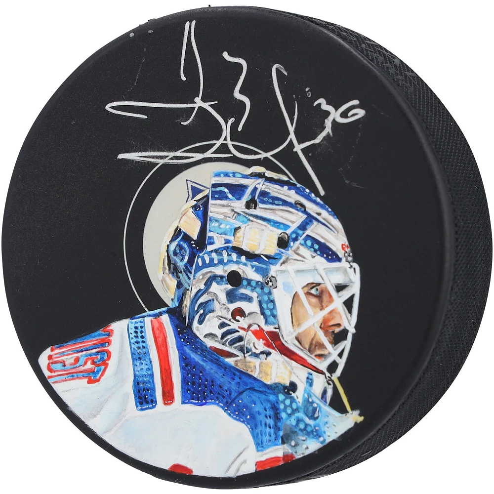 Henrik Lundqvist New York Rangers Autographed Hockey Puck - Art by Josh Trout - Limited Edtion #1/1