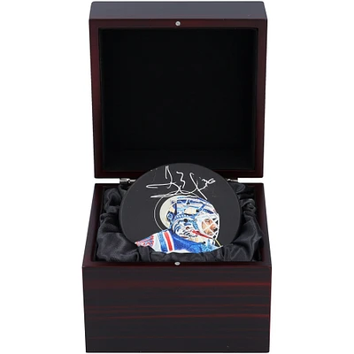 Henrik Lundqvist New York Rangers Autographed Hockey Puck - Art by Josh Trout - Limited Edtion #1/1