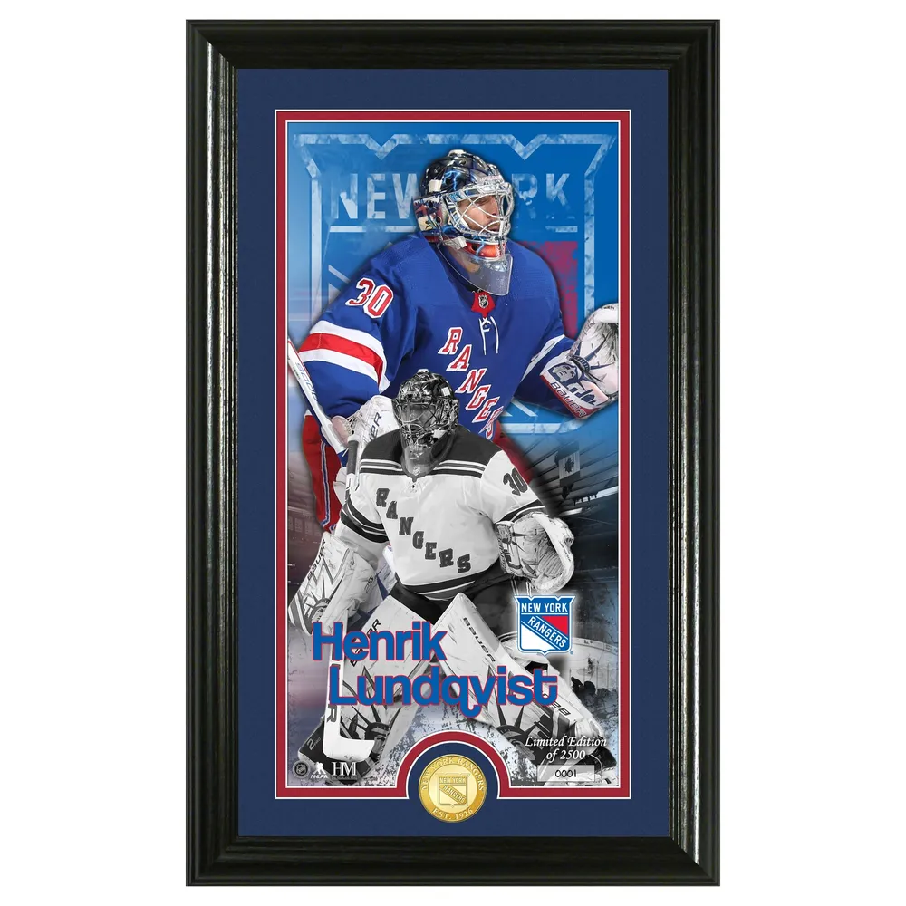 Henrik Lundqvist New York Rangers Fanatics Authentic Deluxe Framed  Autographed 16 x 20 Blue Jersey in Net Photograph