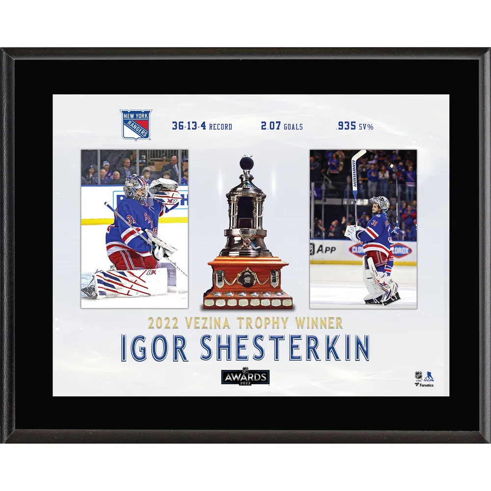 Framed Igor Shesterkin New York Rangers Autographed Blue Fanatics Breakaway  Jersey