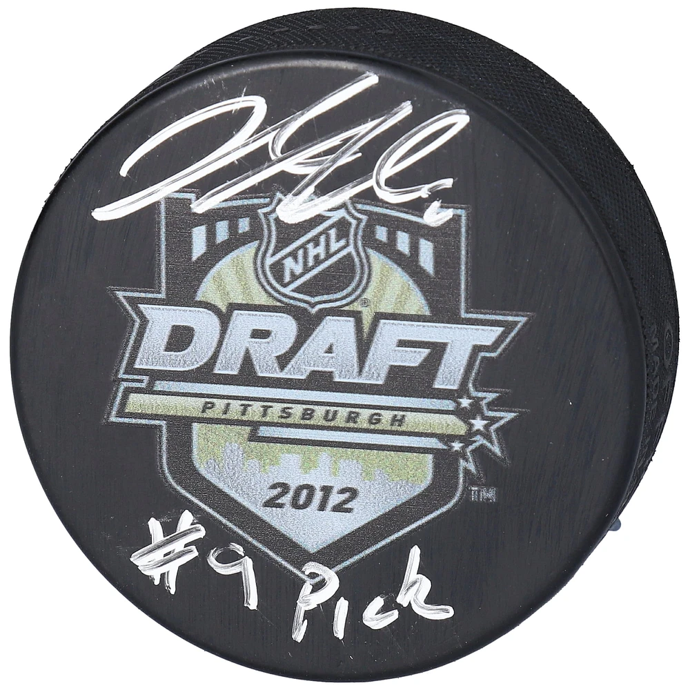 Jacob Trouba New York Rangers Autographed 2012 NHL Draft Logo Hockey Puck with "#9 Pick" Inscription