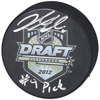 Jacob Trouba New York Rangers Autographed 2012 NHL Draft Logo Hockey Puck with "#9 Pick" Inscription