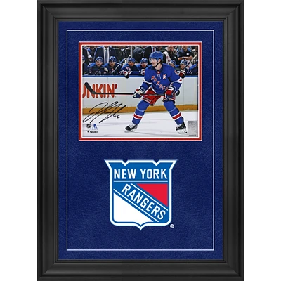Jacob Trouba New York Rangers Autographed Deluxe Framed 8" x 10" Blue Jersey Skating Photograph 