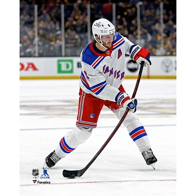 Jacob Trouba New York Rangers Unsigned Skating with Puck Photograph