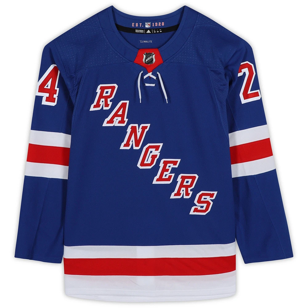 Kaapo Kakko New York Rangers Maillot authentique bleu Adidas autographié avec inscription « NHL Debut 10/3/19 »