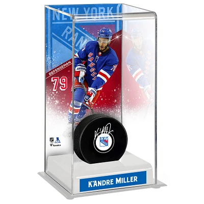 Étui de luxe pour rondelles de hockey de grande taille des Rangers de New York de K'Andre Miller