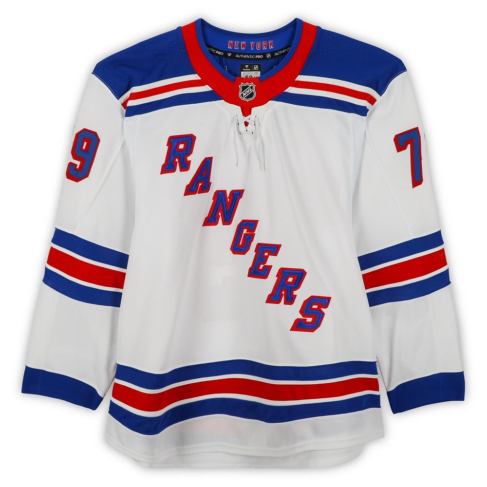 K'Andre Miller New York Rangers Game-Used #79 White Set 2 Jersey from the 2024-25 NHL Season