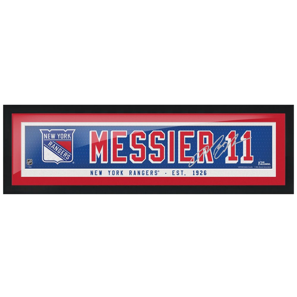 Mark Messier New York Rangers 6'' x 22'' Framed Replica Autograph Alumni Name - Bar